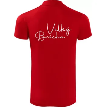 Pánská košile Velký brácha - nápis na zádech - Polokošile Victory sportovní (dresovina) - L ( Červená )