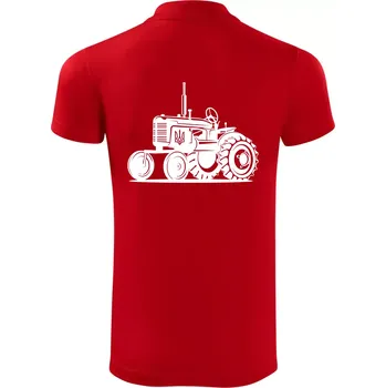 Pánská košile Traktor Ukrajinské armády - Polokošile Victory sportovní (dresovina) - 3XL ( Červená )
