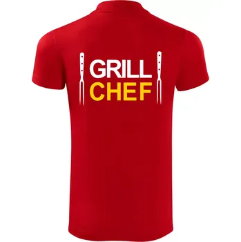 Pánská košile Grilování - Grill Chef - Polokošile Victory sportovní (dresovina) - S ( Červená )