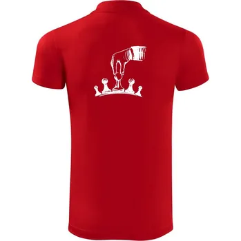 Pánská košile Šachy - ruka - Polokošile Victory sportovní (dresovina) - S ( Červená )