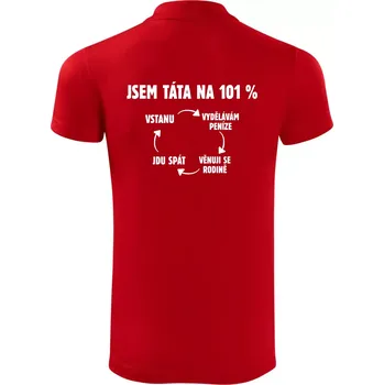 Pánská košile Jsem táta na 101 procent - Polokošile Victory sportovní (dresovina) - L ( Červená )