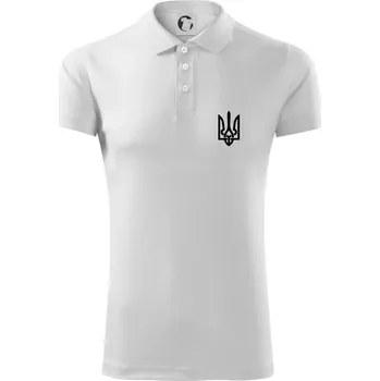 Pánská košile Ukrajina trojzubec prso - Polokošile Victory sportovní (dresovina) - M ( Bílá )