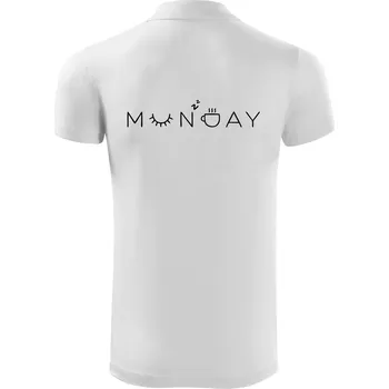 Pánská košile Monday nápis - Polokošile Victory sportovní (dresovina) - 3XL ( Bílá )