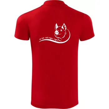 Pánská košile Prasátko - Já tak rád rejpu, rejpu - Polokošile Victory sportovní (dresovina) - M ( Červená )