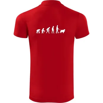 Pánská košile Evoluce pes Sheltie (muž-žena) - Polokošile Victory sportovní (dresovina) - M ( Červená )