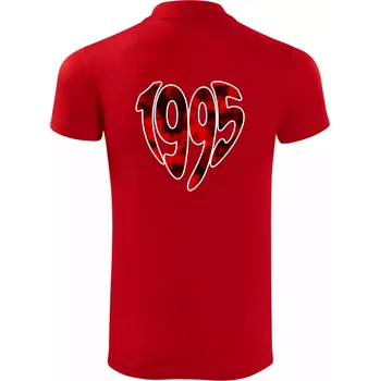 Pánská košile 1995 v srdci - Polokošile Victory sportovní (dresovina) - M ( Červená )