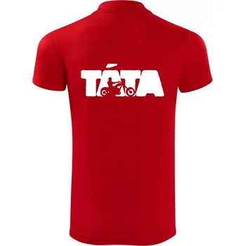 Pánská košile Táta nápis - motorka chopper - Polokošile Victory sportovní (dresovina) - 2XL ( Červená )