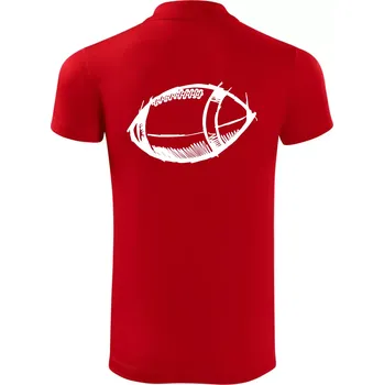 Pánská košile Americký fotbal míč skica - Polokošile Victory sportovní (dresovina) - 3XL ( Červená )