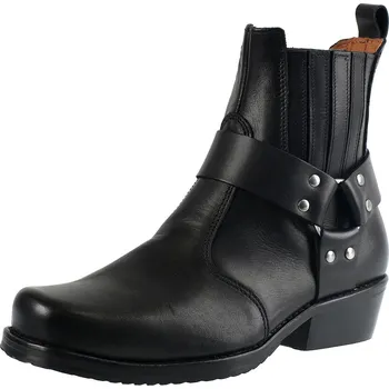 Pánská zimní obuv boty kožené unisex - Black - STEADY´S - MOTOR/Metal - 40