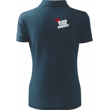 Mluvím plynně ironicky - Polokošile dámská Pique Polo - XS ( Námořní modrá (téměř černá) )