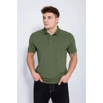 Pánská košile Polokošile krátký rukáv HIGOR tm.khaki XXL