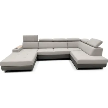 Sedací souprava Rozkládací rohová sedačka SERGIA I U světle šedá / tmavě šedá