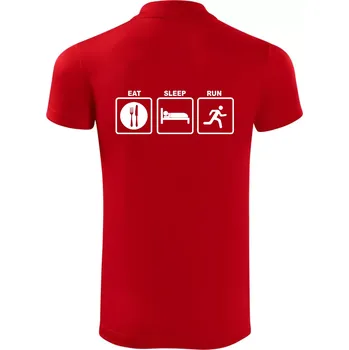 Pánská košile Eat sleep run čtverce - Polokošile Victory sportovní (dresovina) - XL ( Červená )