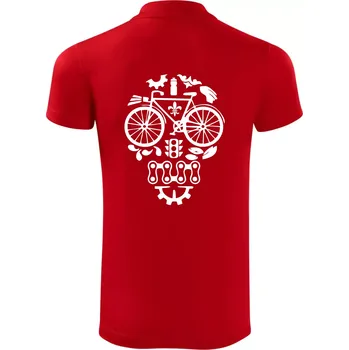 Pánská košile Bike lebka - Polokošile Victory sportovní (dresovina) - L ( Červená )