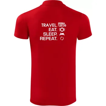 Pánská košile Eat sleep travel - alkovna - Polokošile Victory sportovní (dresovina) - 2XL ( Červená )