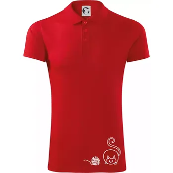 Pánská košile Kočka klubíčko - Polokošile Victory sportovní (dresovina) - M ( Červená )