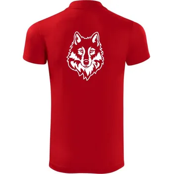 Pánská košile Hlava vlka černobílá (Hana-creative) - Polokošile Victory sportovní (dresovina) - L ( Červená )