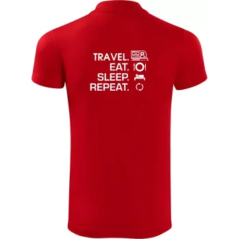 Pánská košile Eat sleep travel - Velký přívěs - Polokošile Victory sportovní (dresovina) - 2XL ( Červená )