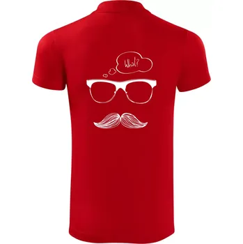 Pánská košile Mustache what? - Polokošile Victory sportovní (dresovina) - S ( Červená )