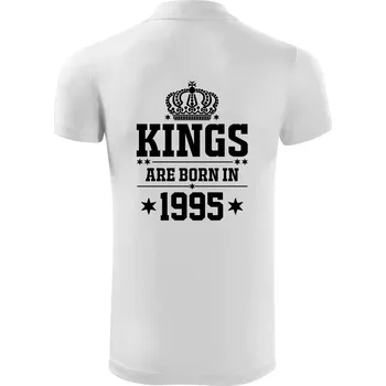 Pánská košile Kings are born in 1995 - Polokošile Victory sportovní (dresovina) - 2XL ( Bílá )