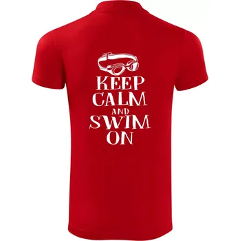 Pánská košile Keep calm and swim on - Polokošile Victory sportovní (dresovina) - 3XL ( Červená )