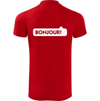 Pánská košile Nápis Bonjour - Polokošile Victory sportovní (dresovina) - XL ( Červená )