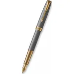 Parker Sonnet Deluxe Silver Chiselled GT plnicí pero 18K hrot F