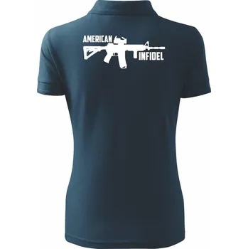 American Infidel - Polokošile dámská Pique Polo - 2XL ( Námořní modrá (téměř černá) )