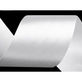 Stuha Atlasová stuha svazky po 3 m šíře 50 mm Varianta: 01 bílá, Balení: 3 m