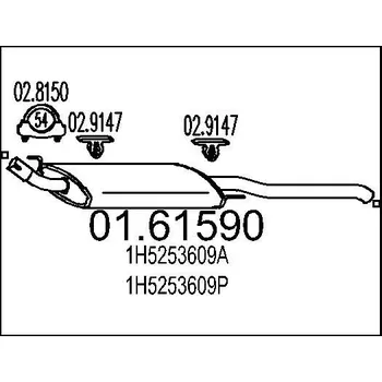 Tlumič výfuku Zadní tlumič výfuku MTS 01.61590