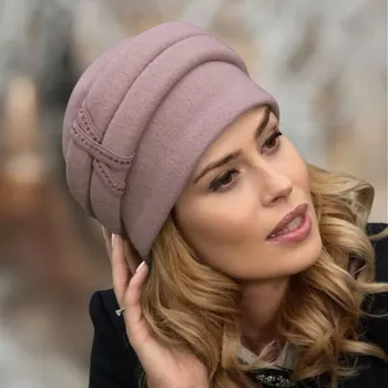 Čepice KRUMLOVANKA Dámská zimní čepice 100% vlna Woolmark W-0862/540 starorůžová