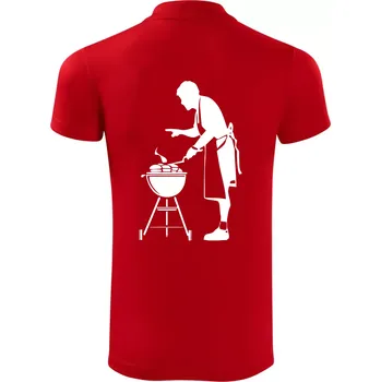 Pánská košile Grilování - Kuchař - Polokošile Victory sportovní (dresovina) - L ( Červená )