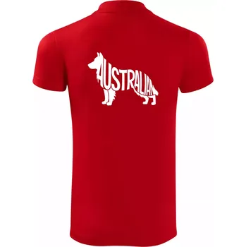 Pánská košile Australský Ovčák - nápis v těle - Polokošile Victory sportovní (dresovina) - S ( Červená )