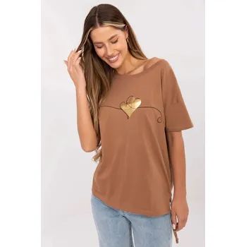 Dámské tričko Dámské bavlněné tričko s potiskem a elastanem, s i240_213284_2:s