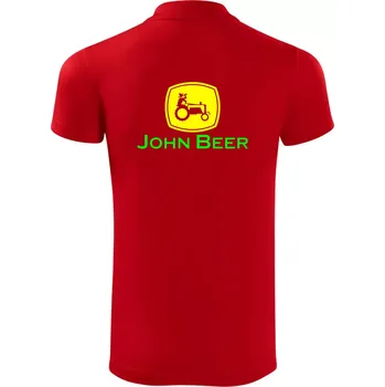 Pánská košile John Beer traktor - Polokošile Victory sportovní (dresovina) - 2XL ( Červená )