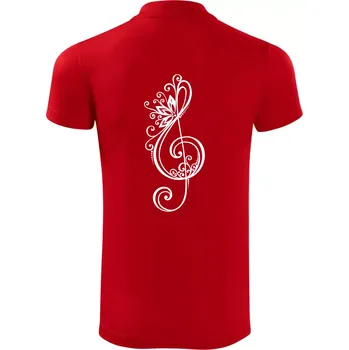 Pánská košile Houslový klíč kytky - Polokošile Victory sportovní (dresovina) - L ( Červená )
