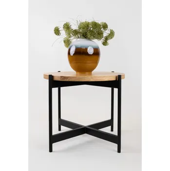 Konferenční stolek YLD Konferenční stolek v loftovém stylu, přírodní dub a černý kov 64 × 50 cm