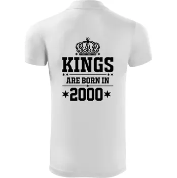 Pánská košile Kings are born in 2000 - Polokošile Victory sportovní (dresovina) - S ( Bílá )