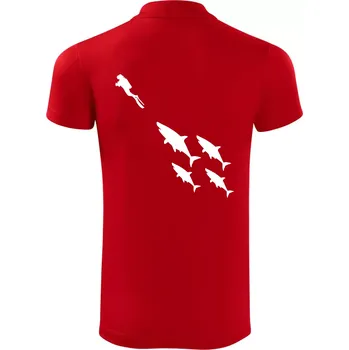 Pánská košile Potápěč žraloci - Polokošile Victory sportovní (dresovina) - S ( Červená )