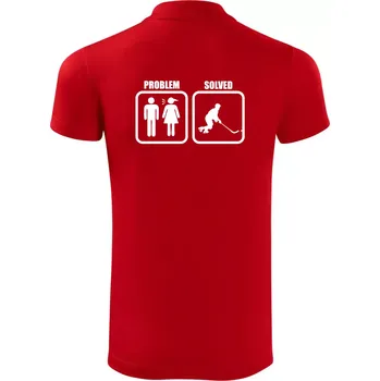 Pánská košile Problém hokejista - Polokošile Victory sportovní (dresovina) - 3XL ( Červená )