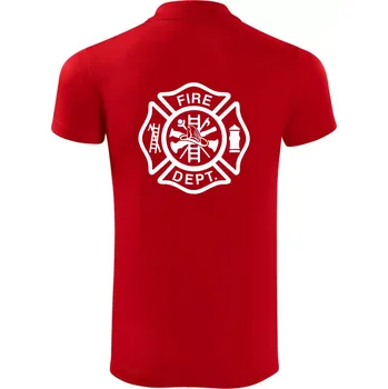 Pánská košile Fire dept. logo - Polokošile Victory sportovní (dresovina) - L ( Červená )