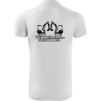 Pánská košile Kdo jinému jámu kopá, ten je bagrista - Polokošile Victory sportovní (dresovina) - S ( Bílá )