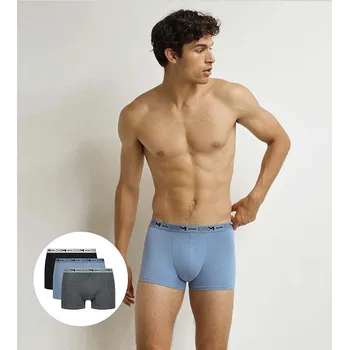 Boxerky Pánské boxerky z bio bavlny 3ks DIM COTTON STRETCH BIO BOXER 3x - DIM - šedá L