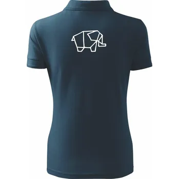 Geometrire - slon jednoduchý - Polokošile dámská Pique Polo - M ( Námořní modrá (téměř černá) )