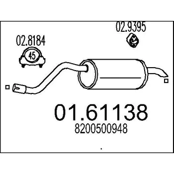 Tlumič výfuku Zadní tlumič výfuku MTS 01.61138