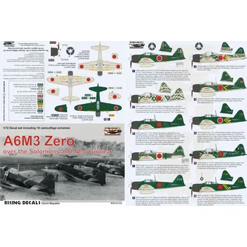 Plastikový model 1/72 Decal A6M3 Zero over Solomons and New Guinea