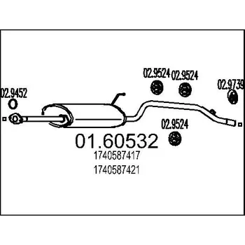 Auto-moto Zadní tlumič výfuku MTS 01.60532