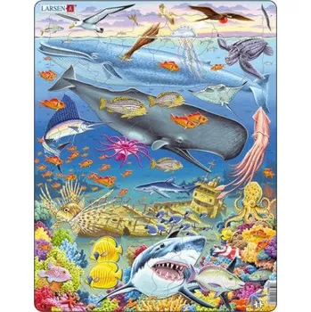 Puzzle Puzzle MAXI - Velryba,žralok a Titanik/65 dílků