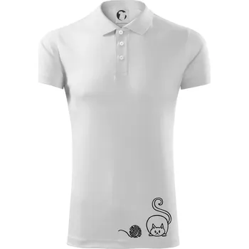 Pánská košile Kočka klubíčko - Polokošile Victory sportovní (dresovina) - XL ( Bílá )