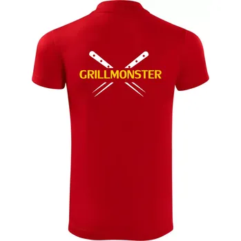 Pánská košile Grilování - Grillmonster - Polokošile Victory sportovní (dresovina) - L ( Červená )